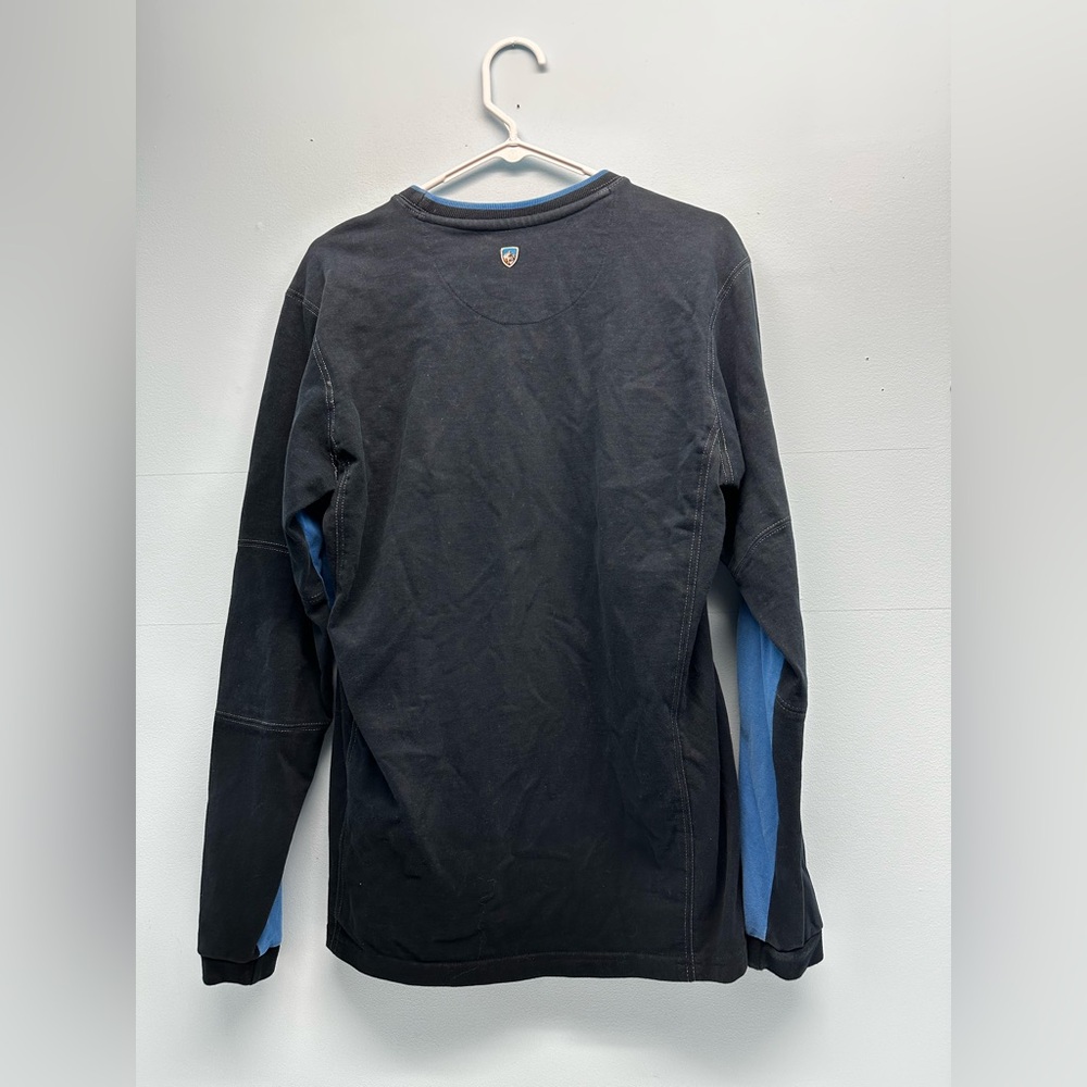 Men’s Khul Blue Long Sleeve Crew Neck Pullover Lightweight Sweatshirt Medium - Picture 2 of 3